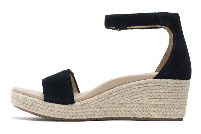 Women ABEO Footwear Sandals Riviera Ankle Sandal Black Suede Women ABEO Footwear Sandals Riviera Ankle Sandal Black Suede