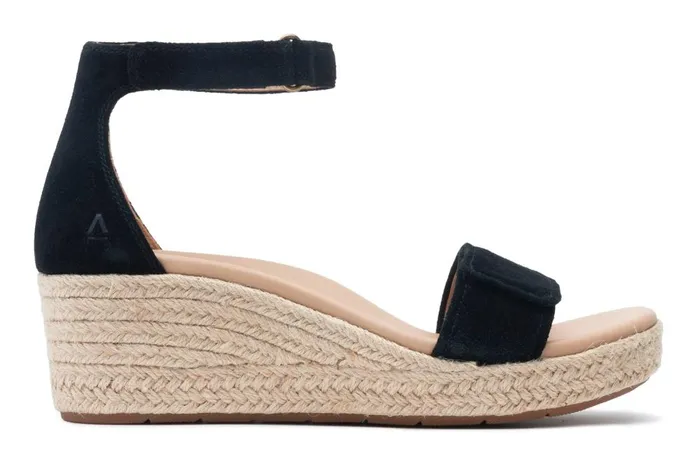 Women ABEO Footwear Sandals Riviera Ankle Sandal Black Suede Women ABEO Footwear Sandals Riviera Ankle Sandal Black Suede