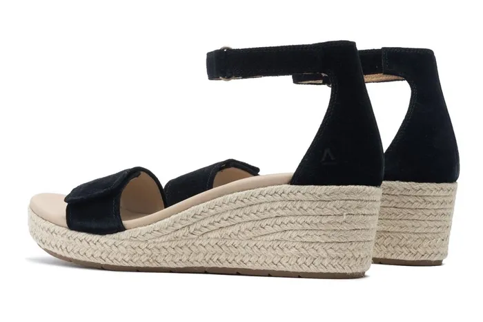 Women ABEO Footwear Sandals Riviera Ankle Sandal Black Suede Women ABEO Footwear Sandals Riviera Ankle Sandal Black Suede