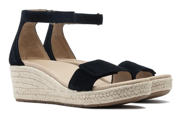 Women ABEO Footwear Sandals Riviera Ankle Sandal Black Suede Women ABEO Footwear Sandals Riviera Ankle Sandal Black Suede
