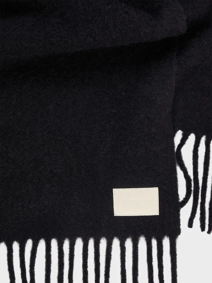 Women Aeyde BALE Black Alpaca Scarf Aeyde Scarves Women Aeyde BALE Black Alpaca Scarf Aeyde Scarves