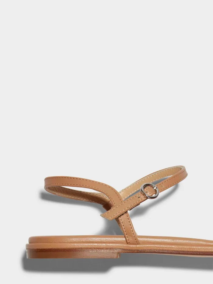 Women Aeyde NETTIE Hazelnut Nappa Flat Sandal Aeyde Flat Sandals