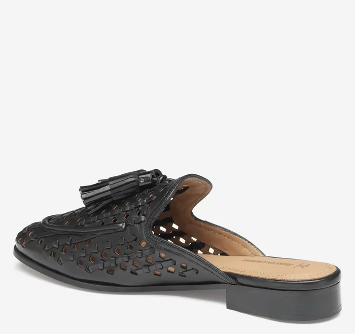 Women Ali Woven Tassel Mule Black Glove Leather JohnstonandMurphy Mules and Loafers Women Ali Woven Tassel Mule Black Glove Leather JohnstonandMurphy Mules and Loafers