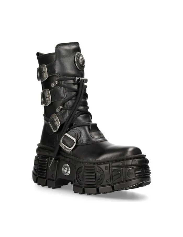 Women Ankle Boot Black Tank MWall028C2 New Rock Platform Women Ankle Boot Black Tank MWall028C2 New Rock Platform