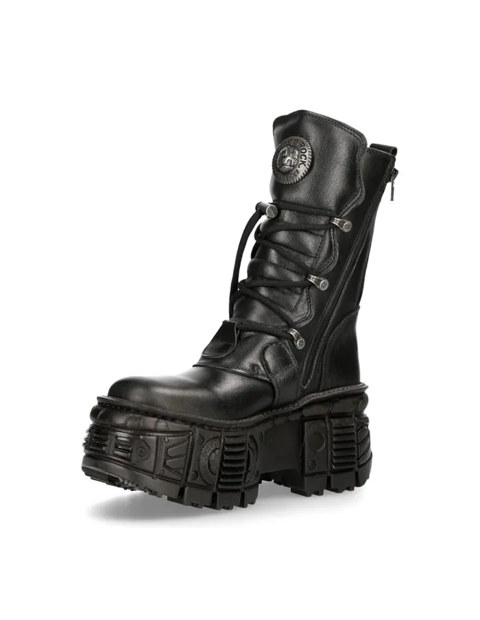 Women Ankle Boot Black Tank MWall028C2 New Rock Platform Women Ankle Boot Black Tank MWall028C2 New Rock Platform
