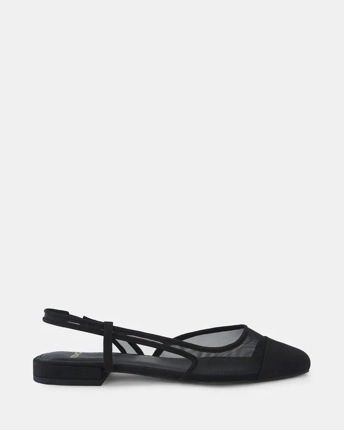 Women Ballet Flats NOVO Shoes CLASSIC Black Mesh Ballet Flats