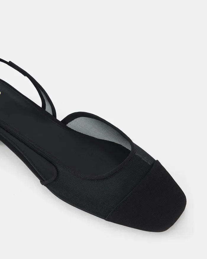 Women Ballet Flats NOVO Shoes CLASSIC Black Mesh Ballet Flats