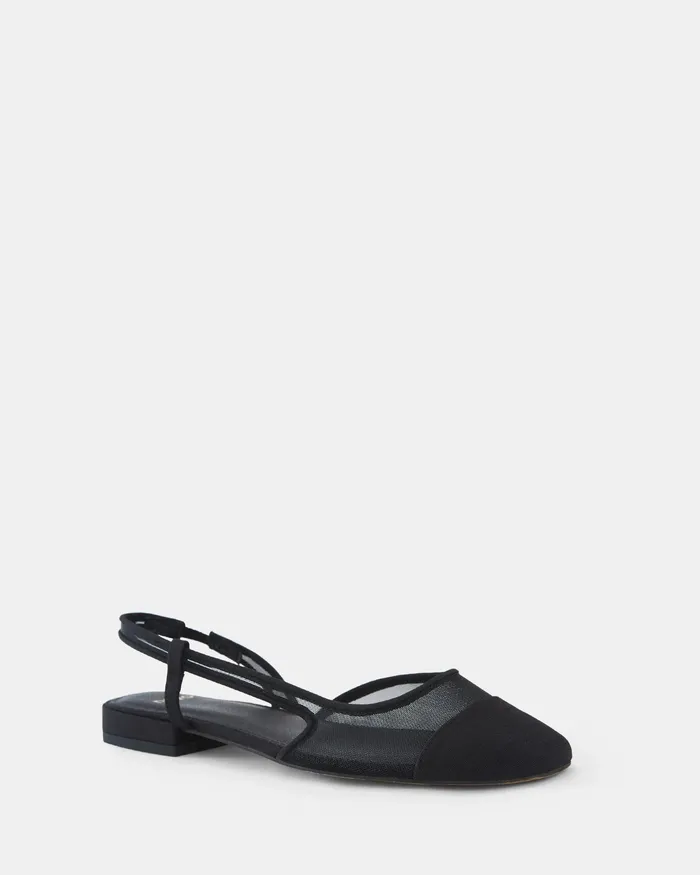 Women Ballet Flats NOVO Shoes CLASSIC Black Mesh Ballet Flats