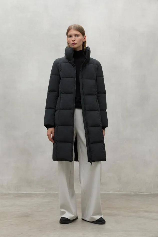 Women Black Galana Coat Ecoalf Coats And Jackets