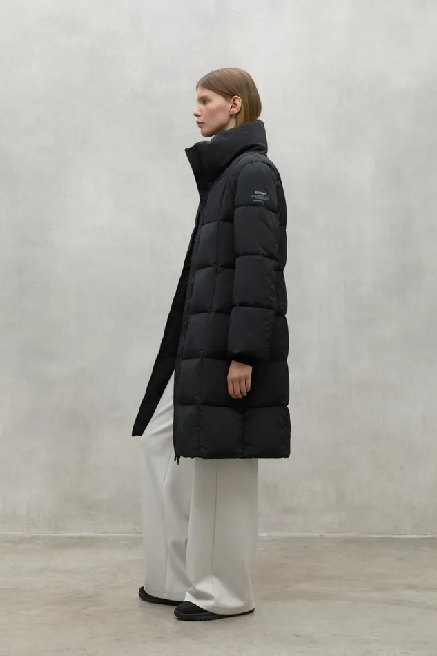 Women Black Galana Coat Ecoalf Coats And Jackets