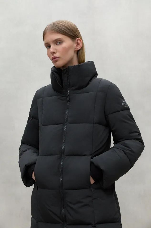Women Black Galana Coat Ecoalf Coats And Jackets