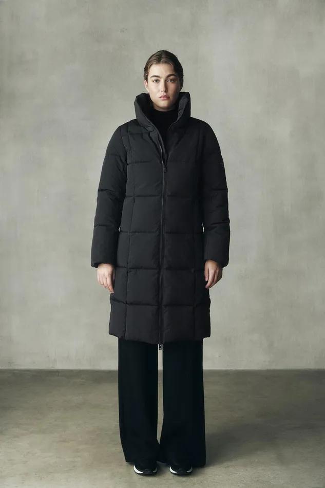 Women Black Galana Coat Ecoalf Coats And Jackets