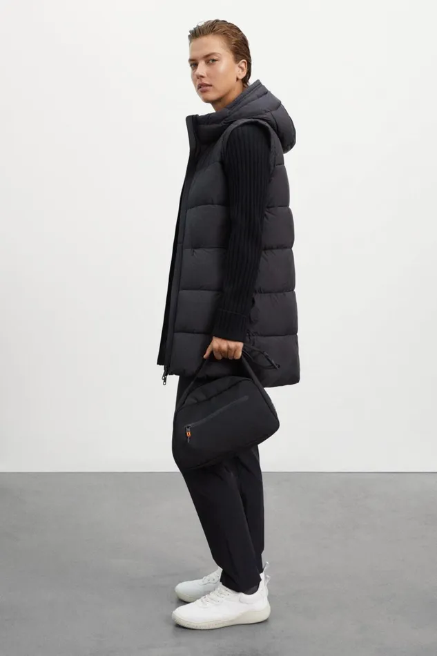 Women Black Marangu Coat Ecoalf Vests