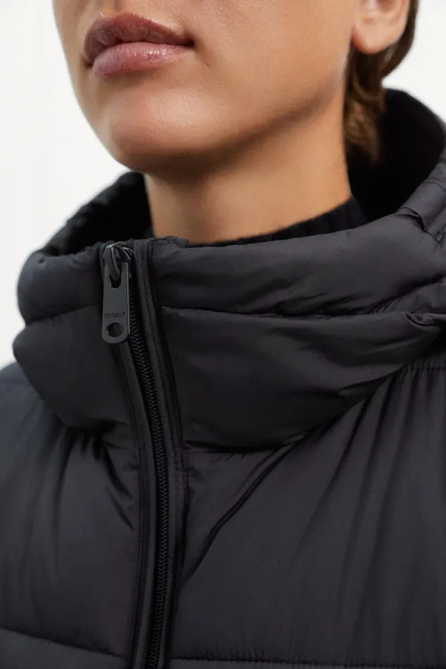 Women Black Marangu Coat Ecoalf Vests