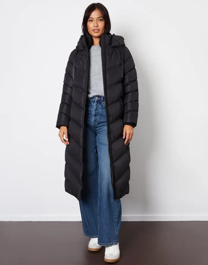 Women Black Padded Maxi Coat Threadbare Jackets Women Black Padded Maxi Coat Threadbare Jackets