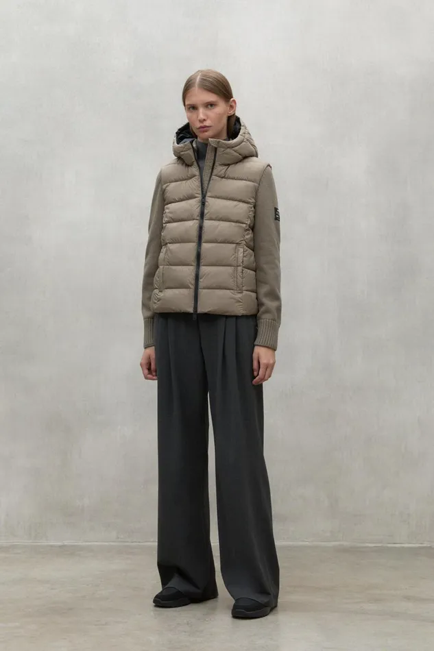 Women Brown Denali Knitted Jacket Ecoalf Coats And Jackets