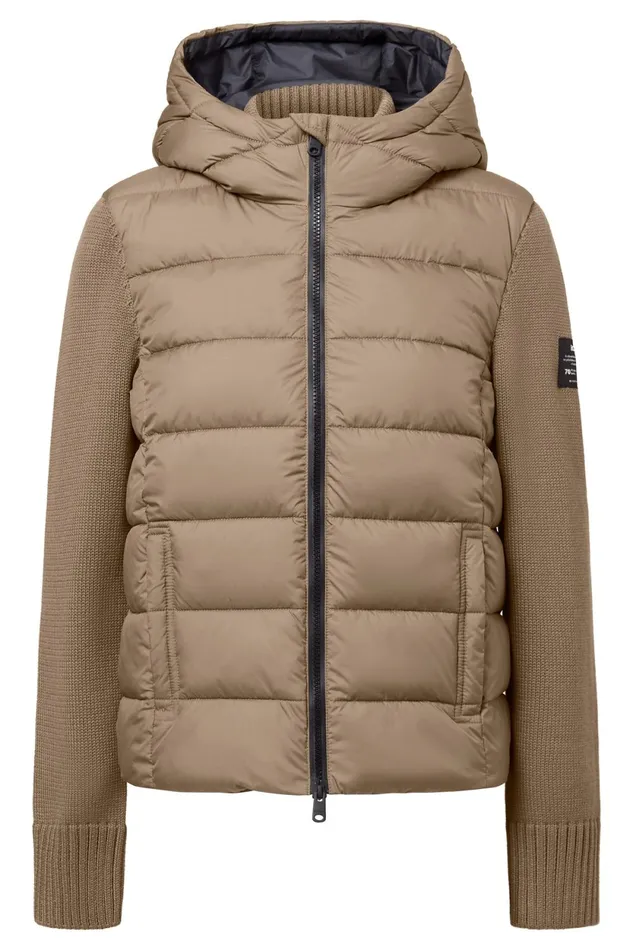 Women Brown Denali Knitted Jacket Ecoalf Coats And Jackets