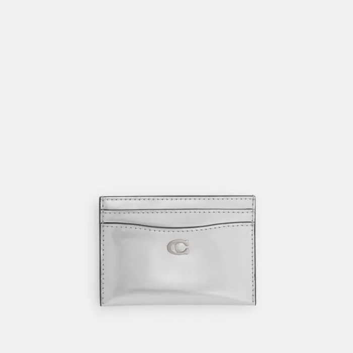 Women Card Cases Coach Card Case Silversilver