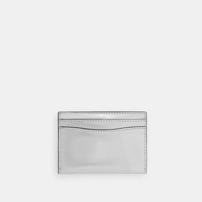 Women Card Cases Coach Card Case Silversilver