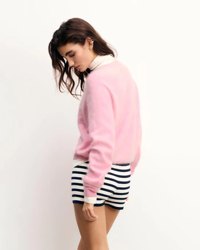 Women Cashmere Sweaters From Future Brushed Crewneck Sweater Navy