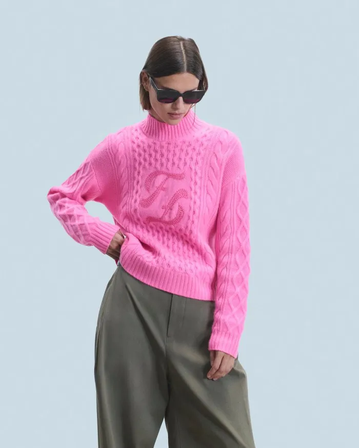 Women Cashmere Sweaters From Future Mock Neck Sweater Dreamy Pink