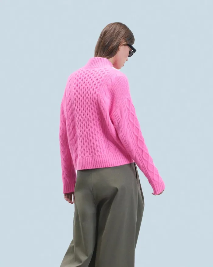 Women Cashmere Sweaters From Future Mock Neck Sweater Dreamy Pink