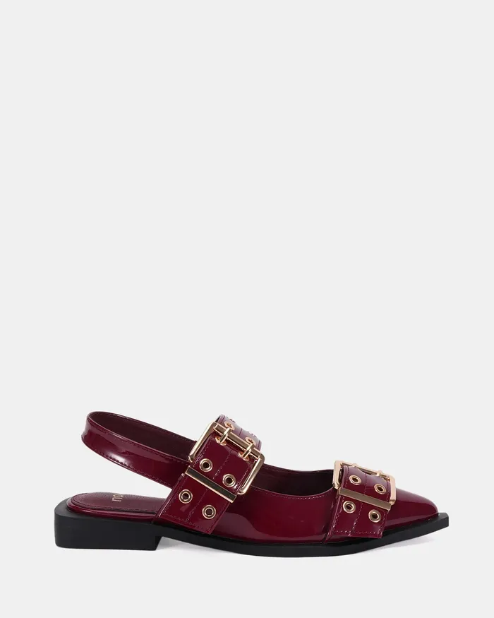 Women Casuals NOVO Shoes ZIMBI DEEP RED PATENT