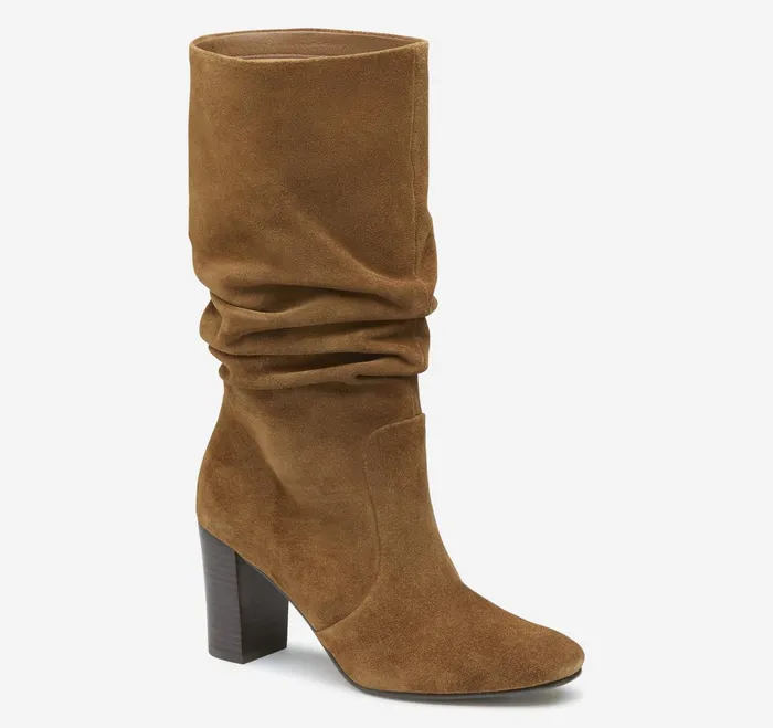 Women Charlotte Slouch Boot Whiskey Suede JohnstonandMurphy Boots and Booties