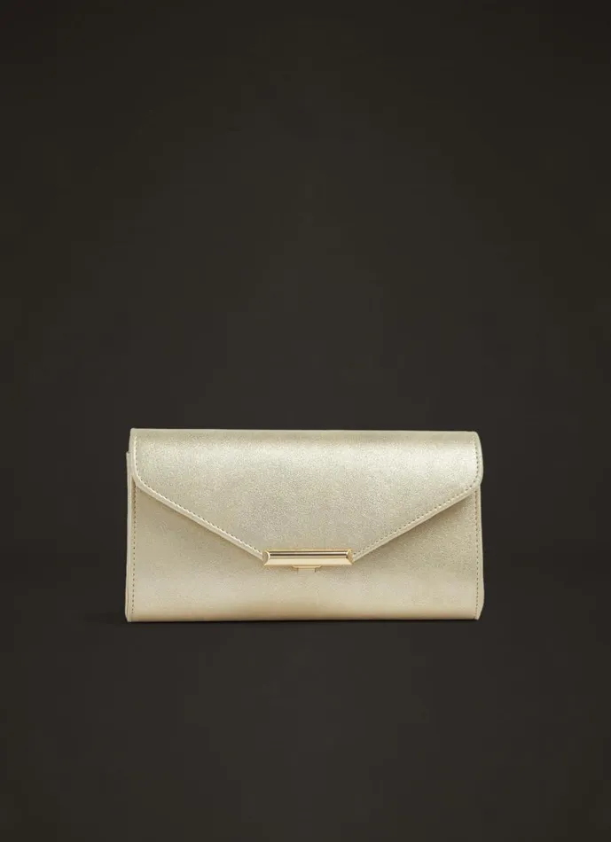 Women Clutch Bags LKBennett Lucy Soft Gold Suede Clutch