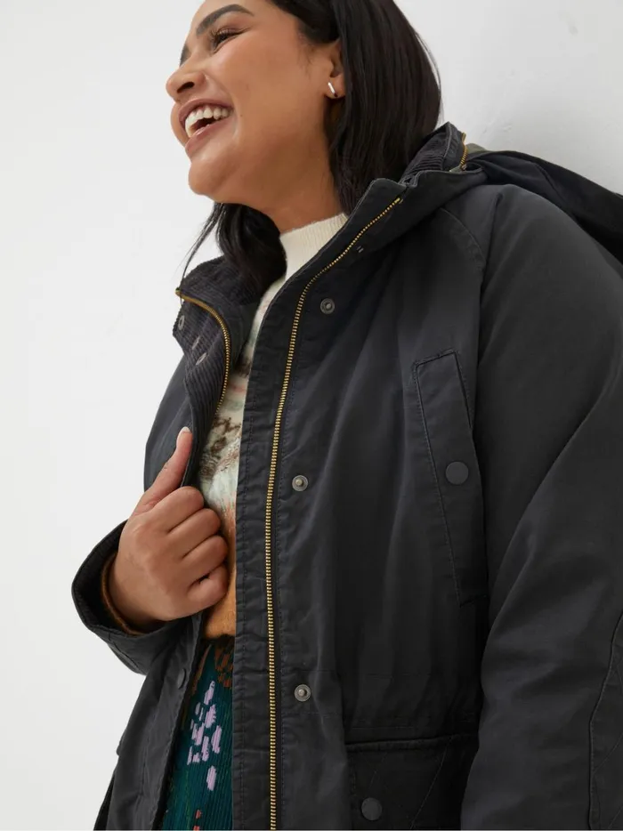 Women Coats and Jackets Fat Face Black Sussex Heritage Coat