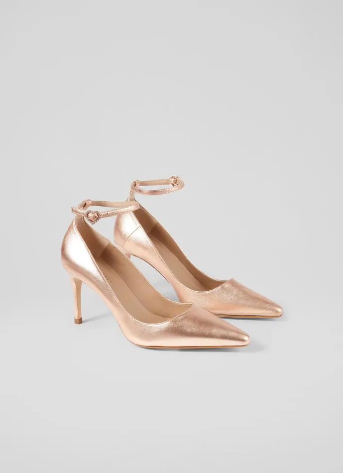 Women Court Shoes LKBennett Catelyn Copper Ankle Strap Closed Court Copper Women Court Shoes LKBennett Catelyn Copper Ankle Strap Closed Court Copper