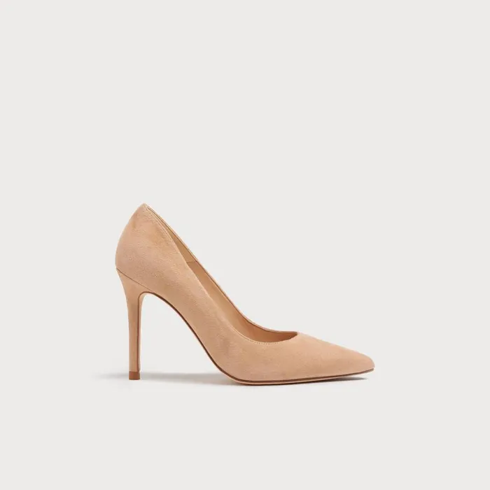 Women Court Shoes LKBennett Fern Beige Suede Pointed Toe Courts Beige