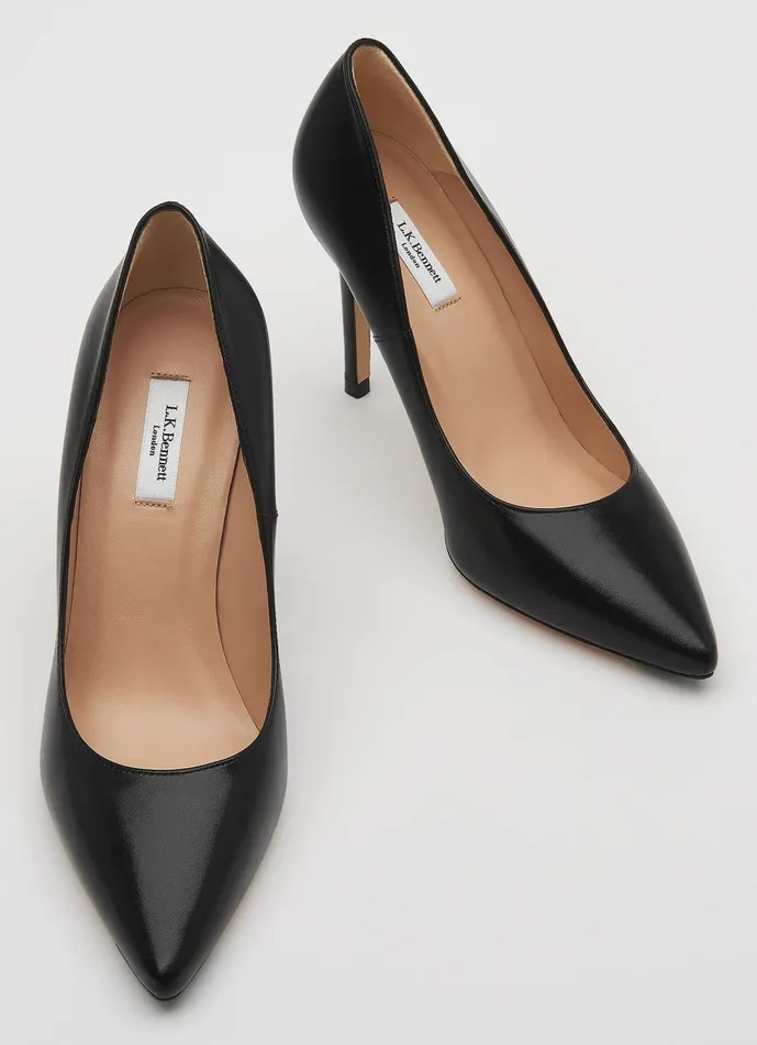 Women Court Shoes LKBennett Fern Black Naapa Leather Pointed Toe Courts Black Women Court Shoes LKBennett Fern Black Naapa Leather Pointed Toe Courts Black