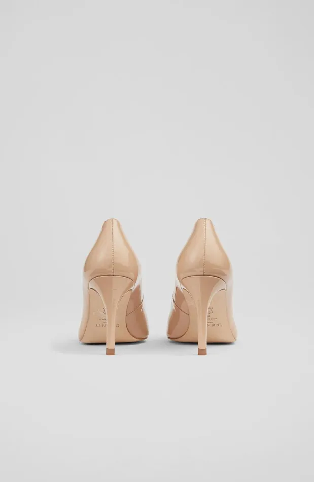 Women Court Shoes LKBennett Floret Beige Patent Leather Pointed Toe Courts Trench Women Court Shoes LKBennett Floret Beige Patent Leather Pointed Toe Courts Trench