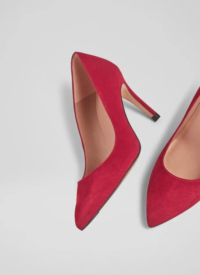 Women Court Shoes LKBennett Floret Red Dahlia Suede Pointed Toe Courts Red Women Court Shoes LKBennett Floret Red Dahlia Suede Pointed Toe Courts Red