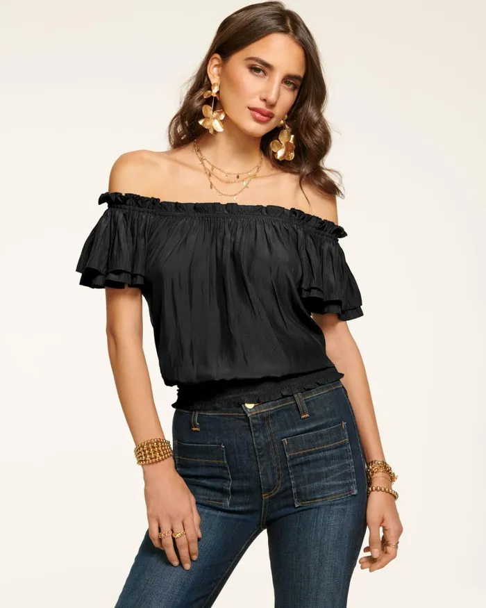 Women Cressida OffTheShoulder Top Navy Ramy Brook Tops Women Cressida OffTheShoulder Top Navy Ramy Brook Tops