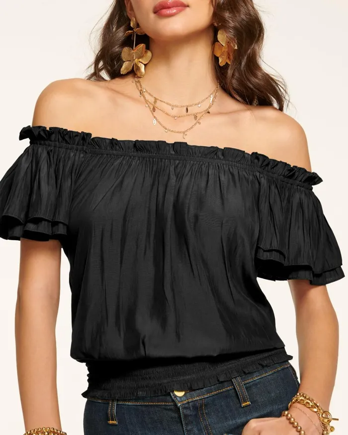 Women Cressida OffTheShoulder Top Navy Ramy Brook Tops Women Cressida OffTheShoulder Top Navy Ramy Brook Tops