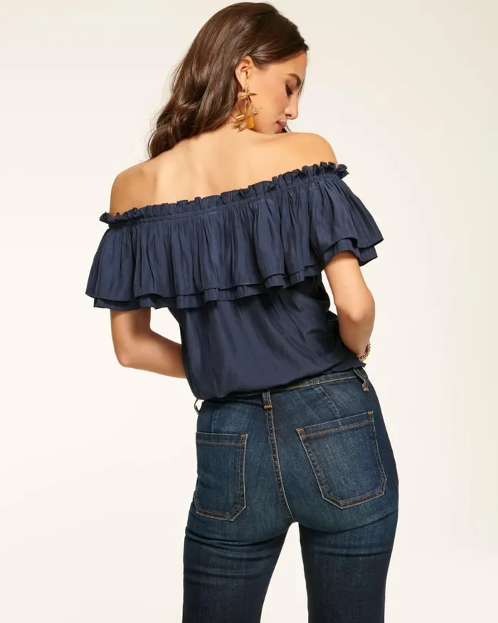 Women Cressida OffTheShoulder Top Navy Ramy Brook Tops Women Cressida OffTheShoulder Top Navy Ramy Brook Tops