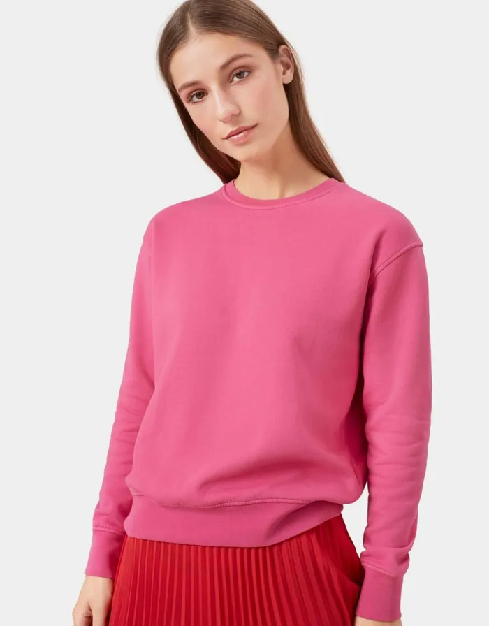 Women Crewneck Sweatshirts Colorful Standard Women Classic Organic Crew Magenta Blaze