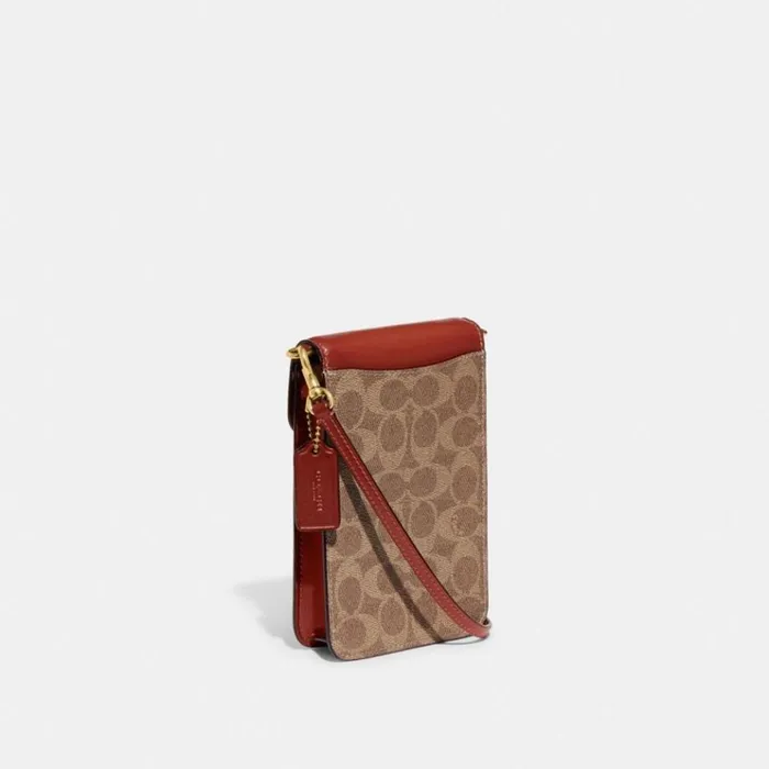 Women Crossbody Wallets Coach Phone Crossbody In Signature Canvas Brasstanrust Women Crossbody Wallets Coach Phone Crossbody In Signature Canvas Brasstanrust