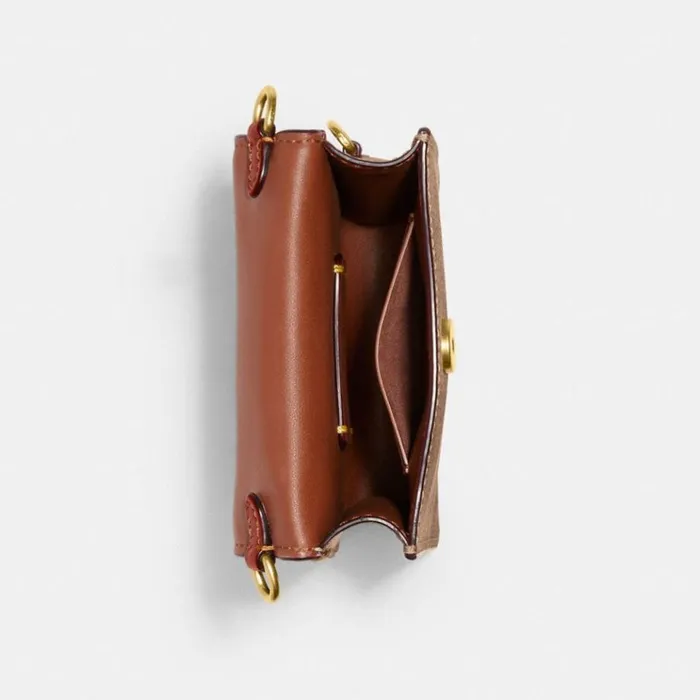 Women Crossbody Wallets Coach Phone Crossbody In Signature Canvas Brasstanrust Women Crossbody Wallets Coach Phone Crossbody In Signature Canvas Brasstanrust