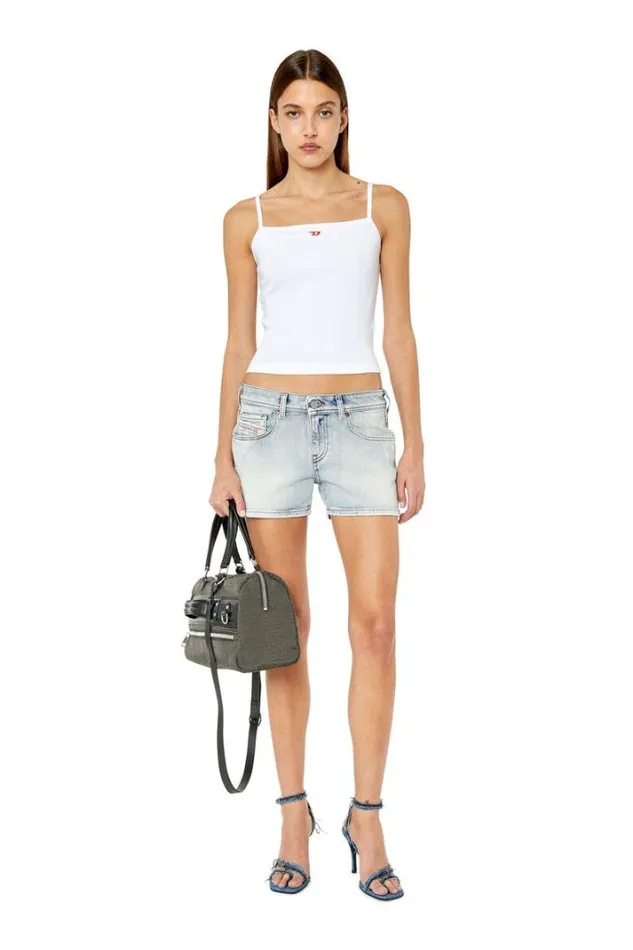 Women DeLylaShort Light Blue Diesel Trousers And Shorts
