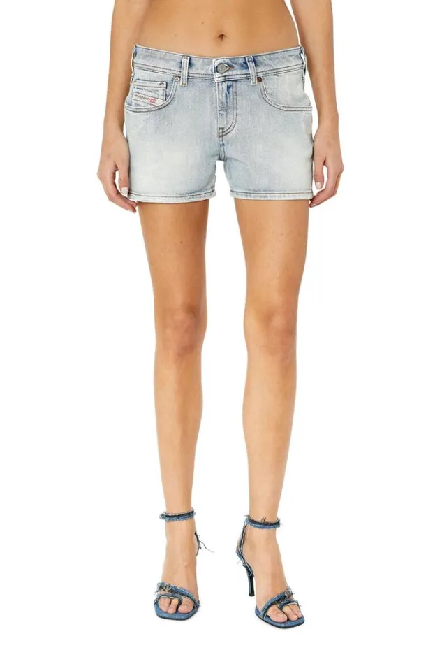 Women DeLylaShort Light Blue Diesel Trousers And Shorts Women DeLylaShort Light Blue Diesel Trousers And Shorts