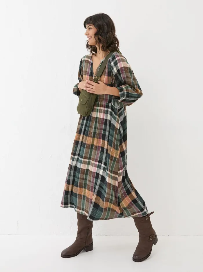Women Dresses Fat Face Ceil Multi Check Dress