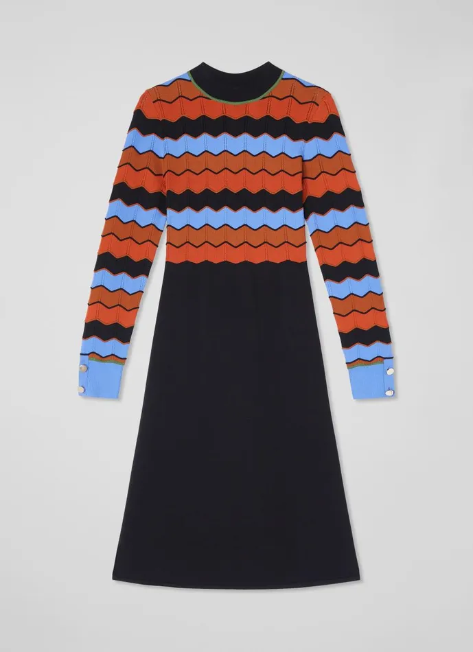 Women Dresses LKBennett Elina MultiColour Wavy Knit Dress Multi