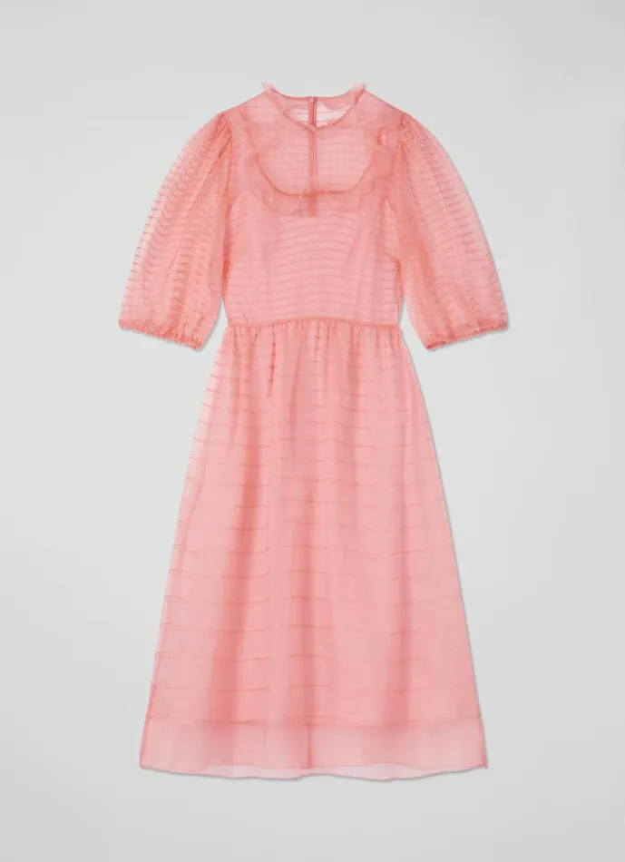 Women Dresses LKBennett Maddie Pink Silk Organza Dress Old Rose Women Dresses LKBennett Maddie Pink Silk Organza Dress Old Rose