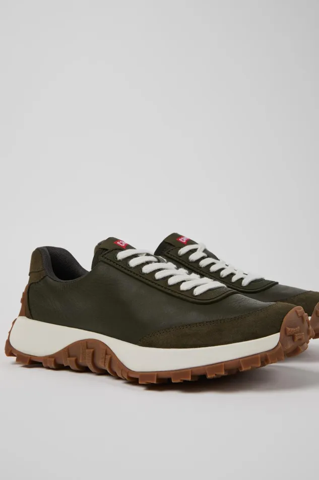 Women Drift Trail VIBRAM Green Leather And Nubuck Sneakers Camper Sneakers