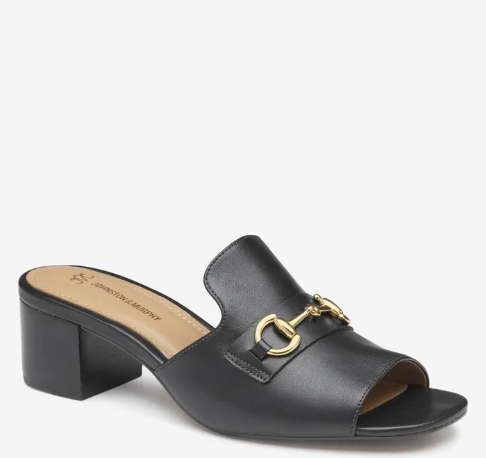 Women Edith Bit Slide Black Glove Leather JohnstonandMurphy Heels and Platform Wedges Women Edith Bit Slide Black Glove Leather JohnstonandMurphy Heels and Platform Wedges