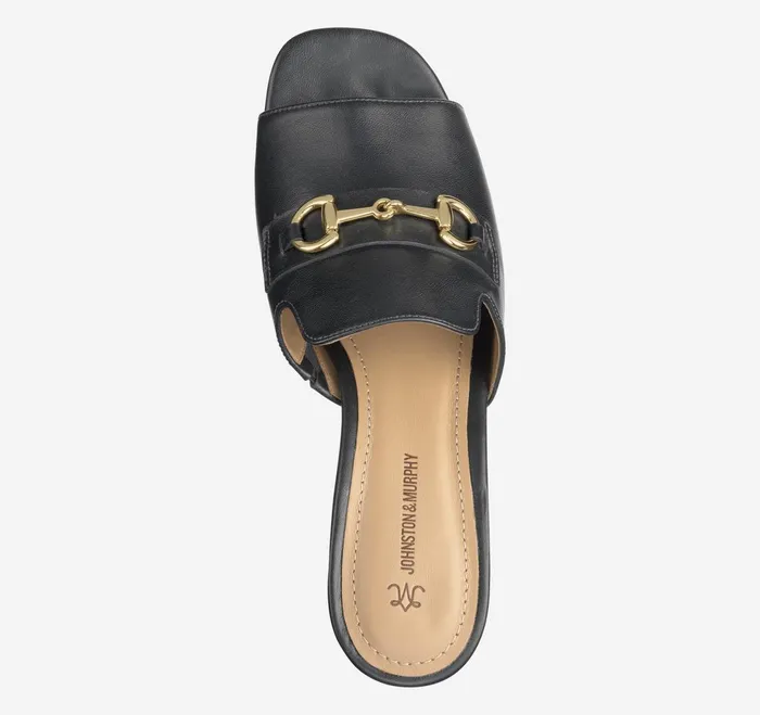 Women Edith Bit Slide Black Glove Leather JohnstonandMurphy Heels and Platform Wedges Women Edith Bit Slide Black Glove Leather JohnstonandMurphy Heels and Platform Wedges
