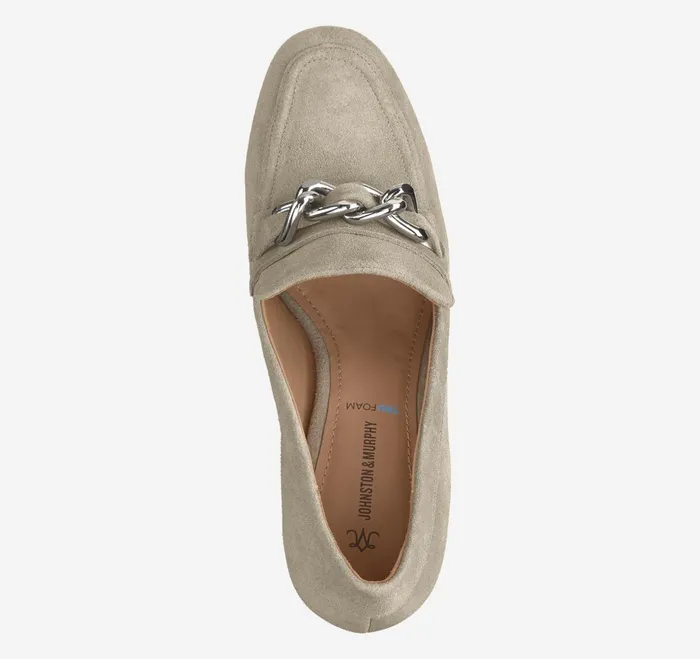 Women Eleanor Chain Loafer Taupe Suede JohnstonandMurphy Mules and Loafers Women Eleanor Chain Loafer Taupe Suede JohnstonandMurphy Mules and Loafers